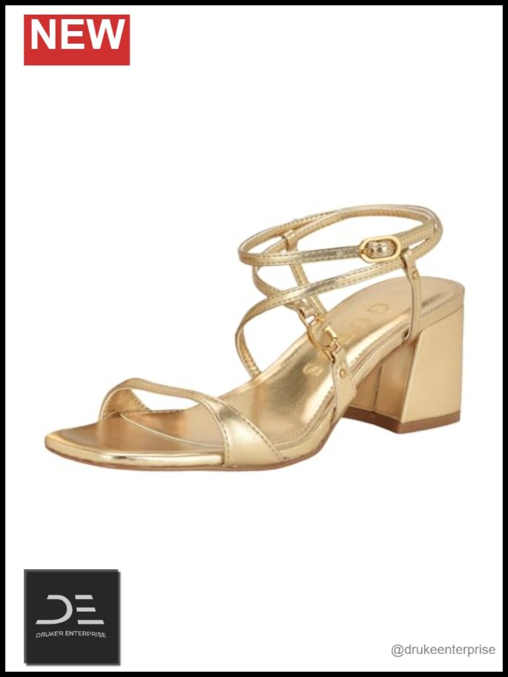 Guess Block Heel Sandals Women's Open Toe Ankle Strap Buckle